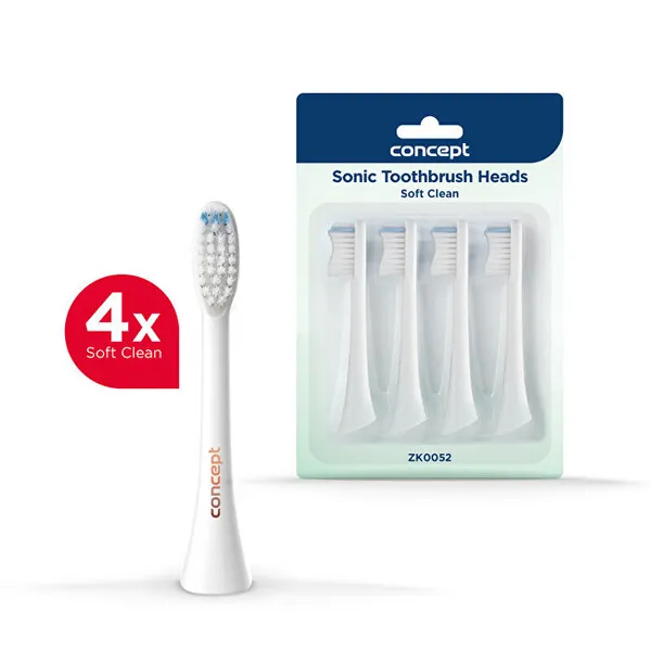 Replacement toothbrush head PERFECT SMILE ZK500x, Soft Clean, 4 pcs