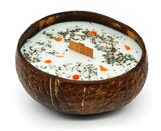 Candle in coconut - aroma of lime, basil & tangerine