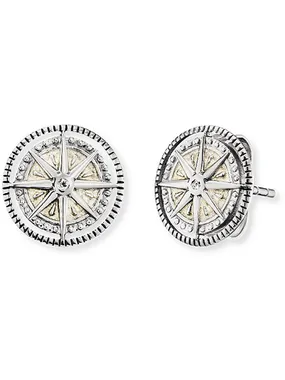 Silver earrings with compass ERE-WINDROSE-ENP-ZI
