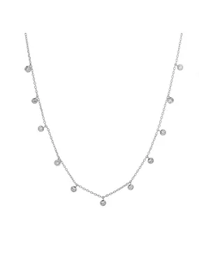 Sparkling silver necklace with cubic zirconia AJNA0033