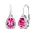 Silver jewelry set MONACO earrings and pendant with synthetic ruby ​​LPS0341R