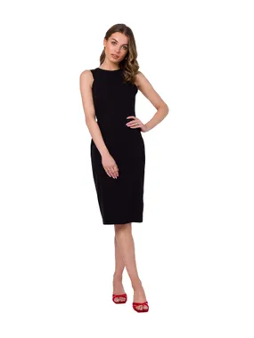 S342 Sleeveless pencil dress - black