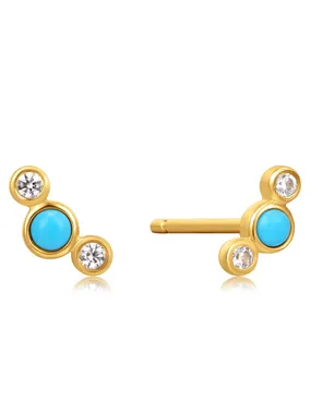 ANIA HAIE Ear Studs Terquoise & Sapphire Gold 14K EAU001-11YG