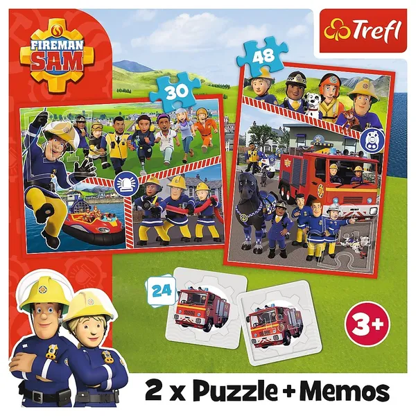 Puzzle 2w1 memos Fireman Sam Team