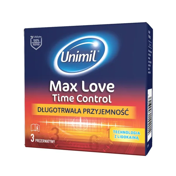 Max Love Time Control Lubricated Latex Condoms 3pcs