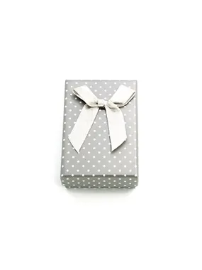 Gray gift box with polka dots KP4-8