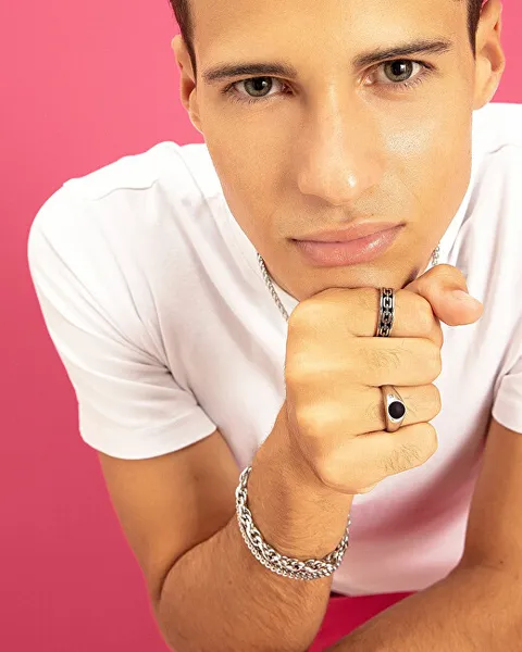 Modern steel ring for men Ripple SRP36