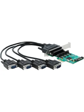 PCIe x1 card to 4 x Serial RS-232 with 5V or 12V, interface card