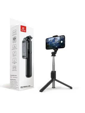 Compact selfie stick Bluetooth tripod black
