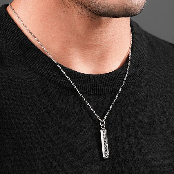 Elegant men's necklace with Mix crystals PEAGN0033101