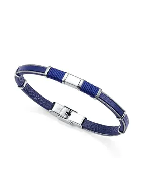 Men's blue leather bracelet Magnum 14127P01013
