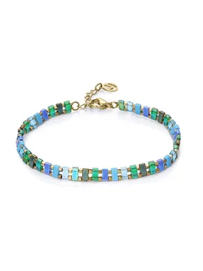 Gold-plated women's bracelet with colored crystals Chic 14167P01016