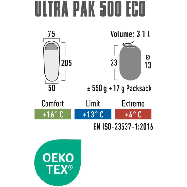 Mummy sleeping bag Ultra Pak 500 ECO