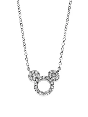Mickey Mouse Sparkling Silver Necklace N901464RZWL-18