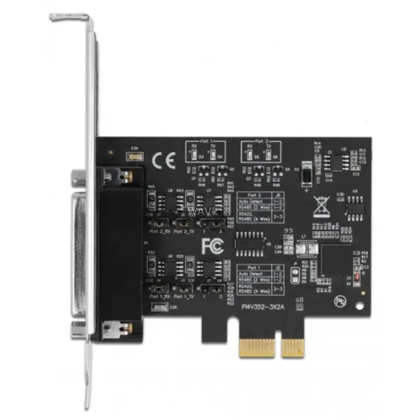 PCI Express card to 2 x serial RS-422/485 with 15 kV ESD protection