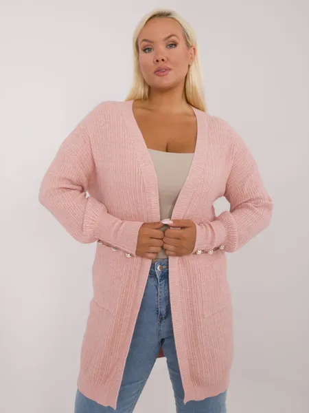 Women's light pink plus size sweater