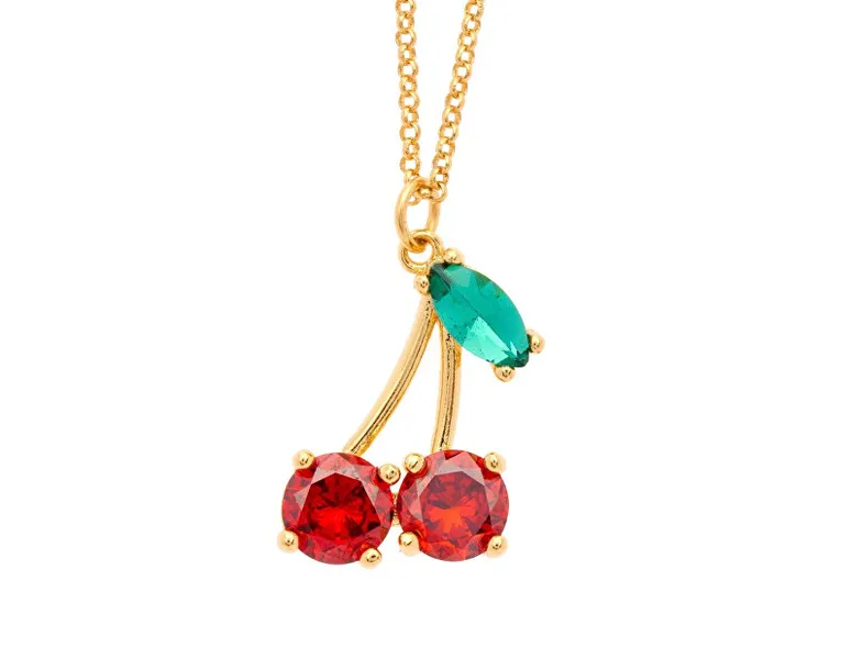 Gold Plated Cherry Necklace 12443G