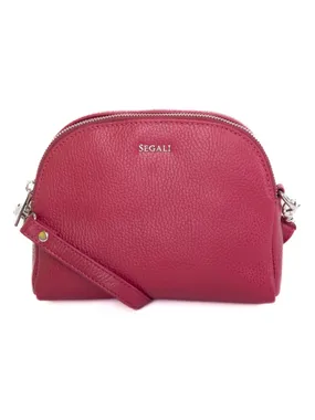 Women's leather crossbody bag 12 viva magenta