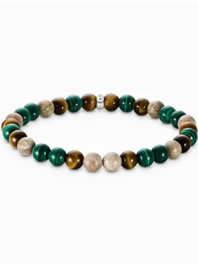 Thomas Sabo A2193-468-7-L19 Unisex Bead Bracelet in earth and green tones