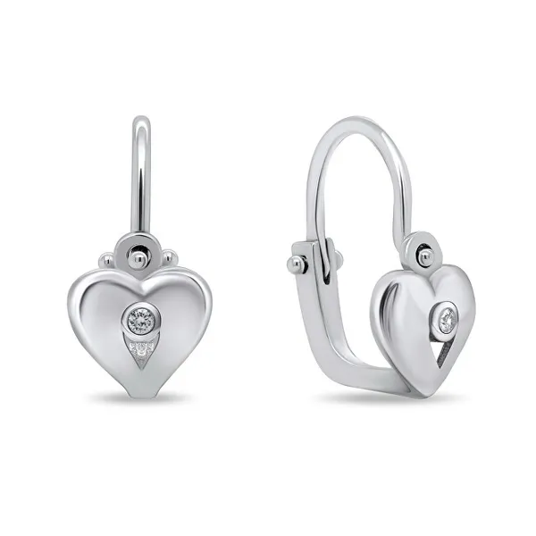 Charming girls' silver earrings heart EA183W