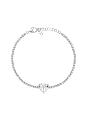 Silver tennis bracelet with cubic zirconia BRC142W