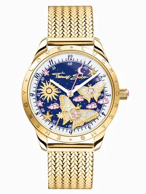 Thomas Sabo WA0430-291-207-33 Ladies Watch butterflies gold-colored 33mm 5ATM
