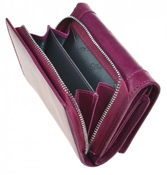 Women's leather wallet 7196 B fuchsia