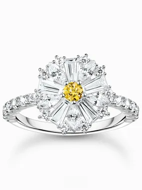 Thomas Sabo TR2493-051-4-54 Cocktailring flower with stones silver Ladies