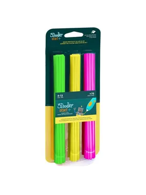 3Doodler Start 3DS-ECO-MIX4-75 3D drukas materiāls Kompostējama plastmasa Zaļa, Rozā, Dzeltena 1 g