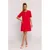 M788 A-line dress with pockets - red