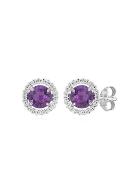 Beautiful silver earrings with amethysts EG000018