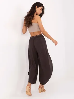 Women's dark brown pants made of material