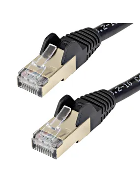 StarTech.com 7 m CAT6a Ethernet kabelis — 10 gigabitu ekranēts, bez aizķeršanās RJ45 100 W PoE plākstera vads — 10 GbE STP tīkla kabelis ar spriedzes novēršanu — Black Fluke pārbaudīts/elektroinstalācija ir UL sertificēta/TIA