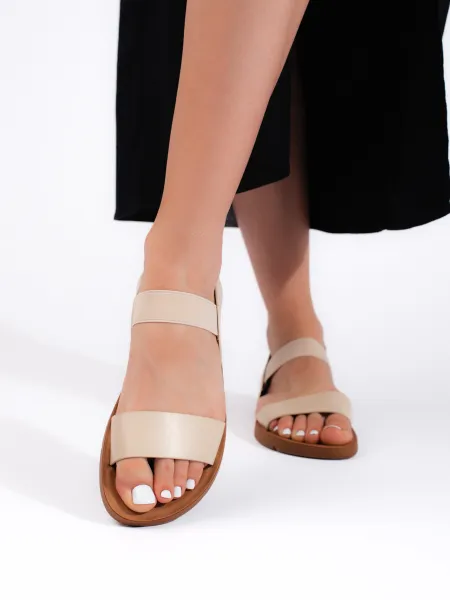 Women's flat beige sandals