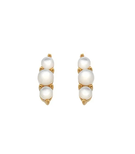 Charming Jac Jossa Soul DE761 Diamond and Pearl Gold Plated Earrings