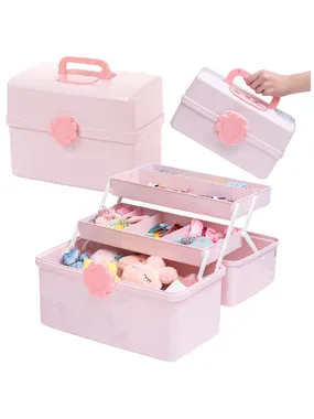 Organizer jewelry box cosmetics pink accessories 29x16x16cm