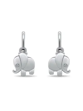 Playful silver Elephant earrings EA185W