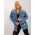 Women's blue plus size jacket