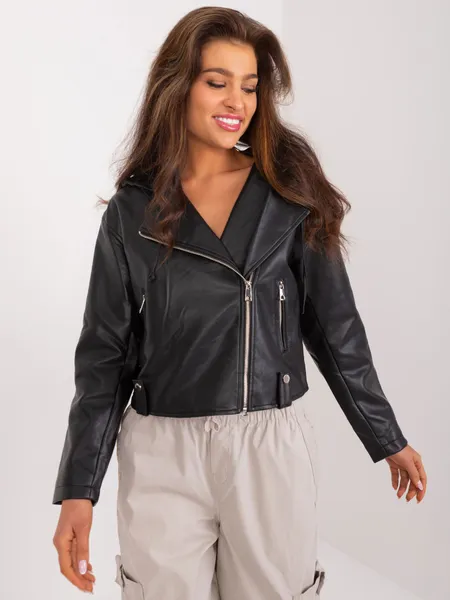 Women's black biker jacket