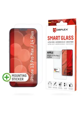 Displex Smart Glass (9H) Apple iPhone 13 Pro Max/14 Plus, montāžas uzlīme, neplīstošs, īpaši plāns, neredzams