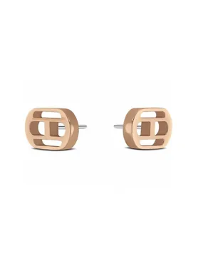 Minimalist bronze stud earrings Interlocking 2780548
