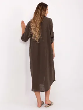 Women's dark brown dress shirt