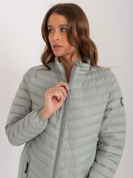 Women's pistachio mid-season jacket