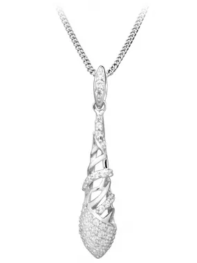 Elegant necklace with zircons SC366