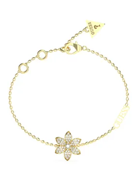 Beautiful gold plated bracelet with White Lotus flower JUBB04144JWYG