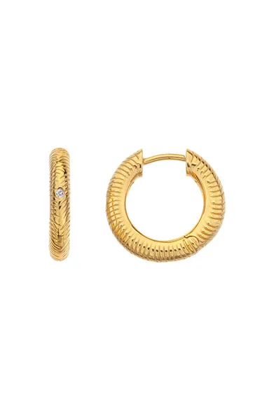 Jacuzzi Hope DE678 timeless gold-plated earrings with diamonds