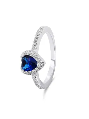 Romantic silver ring Heart RI047WB