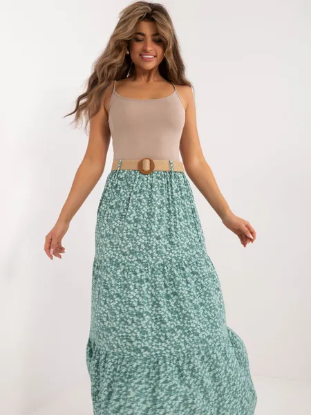 Women's mint ruffle skirt