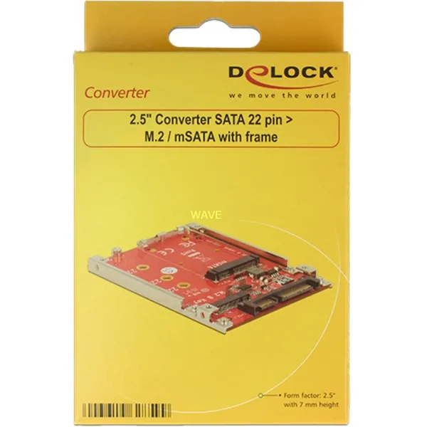 2.5" converter SATA 22 pin > M.2 / mSATA