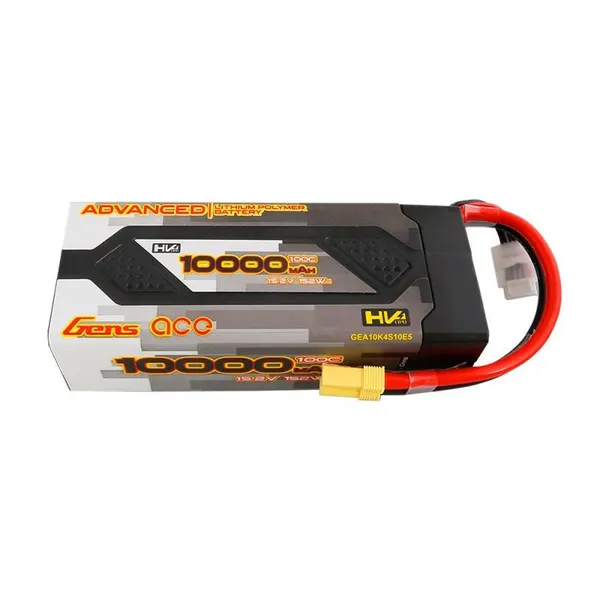 LiPo Gens Ace Advanced 10000mAh 15.2V 100C 4S2P HardCase EC5 battery